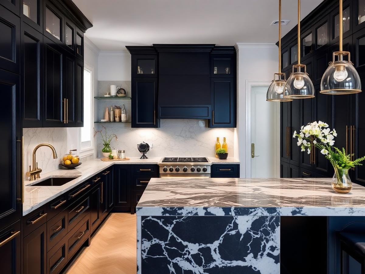 Modern navy & brass kitchen